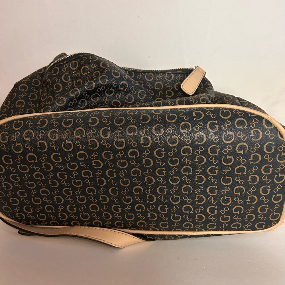 Guess Monogram Drawstring Backpack Brown + Tan - image 8